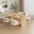 MAYEERTY 67 Wood Oval Dining Table for 4-6, Farmhouse Modern Kitchen & Dining Room Table