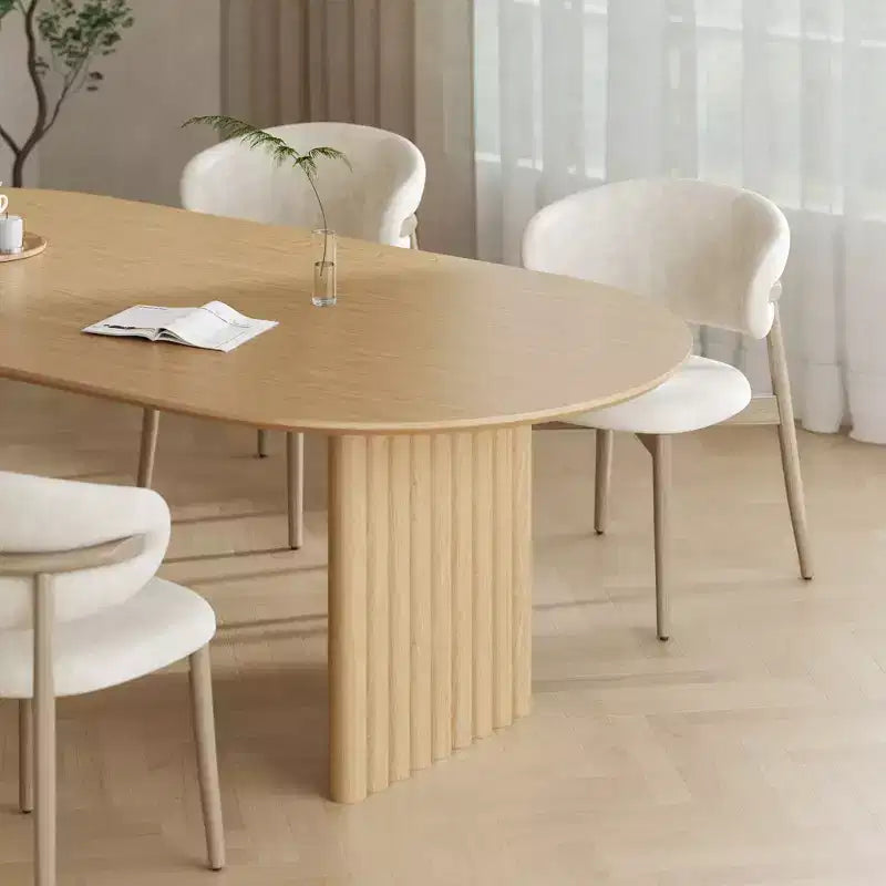 Table à manger ovale en bois de 67 pouces pour 4-6 personnes, cuisine et salle à manger modernes de style ferme