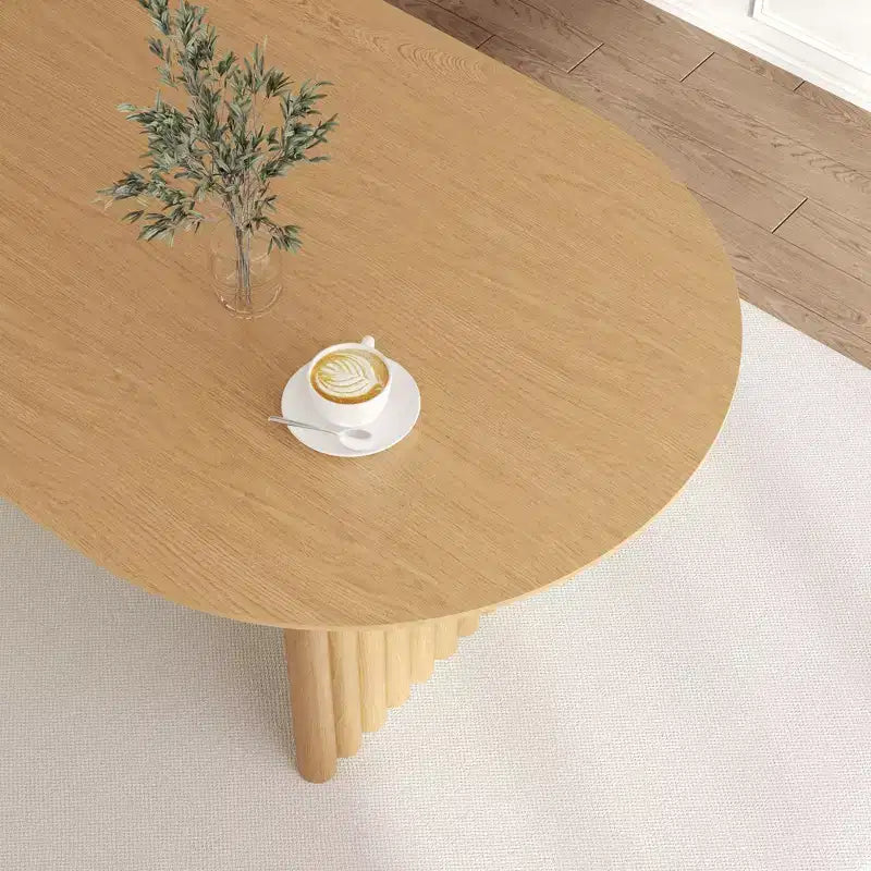 Table à manger ovale en bois de 67 pouces pour 4-6 personnes, cuisine et salle à manger modernes de style ferme