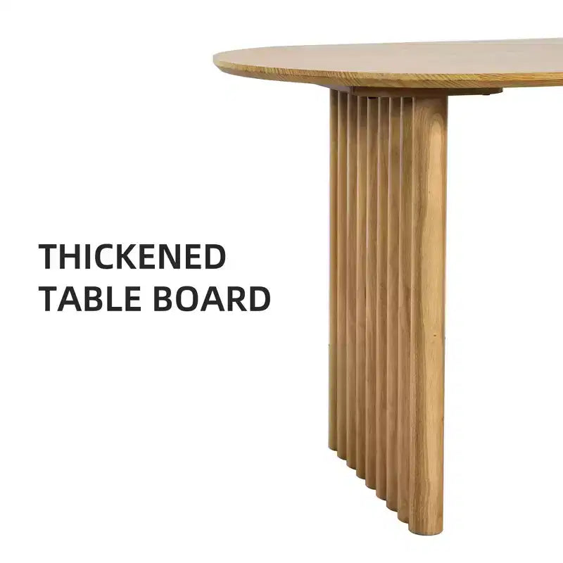 Table à manger ovale en bois de 67 pouces pour 4-6 personnes, cuisine et salle à manger modernes de style ferme