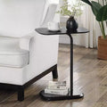 Table d'appoint rectangulaire en bois noir de 25,25 pouces