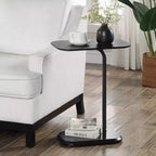Table d'appoint rectangulaire en bois noir de 25,25 pouces