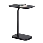 Table d'appoint rectangulaire en bois noir de 25,25 pouces