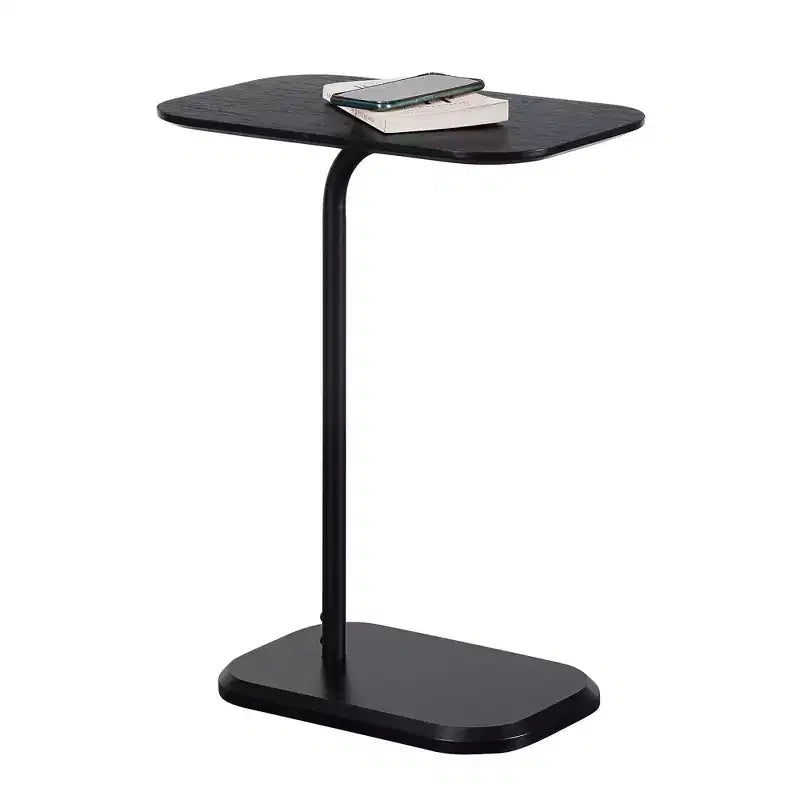 Table d'appoint rectangulaire en bois noir de 25,25 pouces