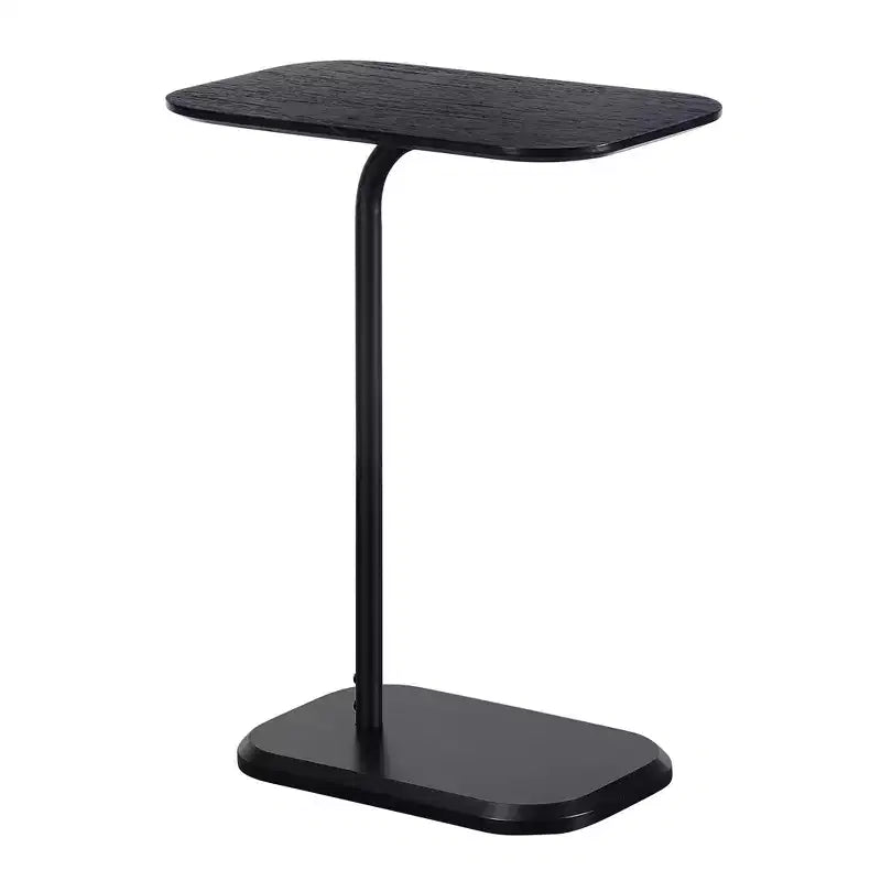 Table d'appoint rectangulaire en bois noir de 25,25 pouces