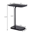 Table d'appoint rectangulaire en bois noir de 25,25 pouces