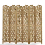 Paravent pliable en bois à 6 panneaux, 241x170 cm, Marron