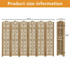 Paravent pliable en bois à 6 panneaux, 241x170 cm, Marron