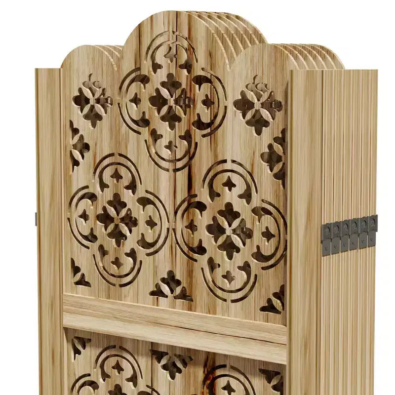 Paravent pliable en bois à 6 panneaux, 241x170 cm, Marron