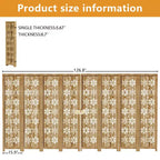 Paravent pliant en bois à 8 panneaux, 127x67 pouces, marron
