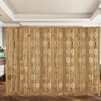 Paravent pliant en bois à 8 panneaux, 127x67 pouces, marron