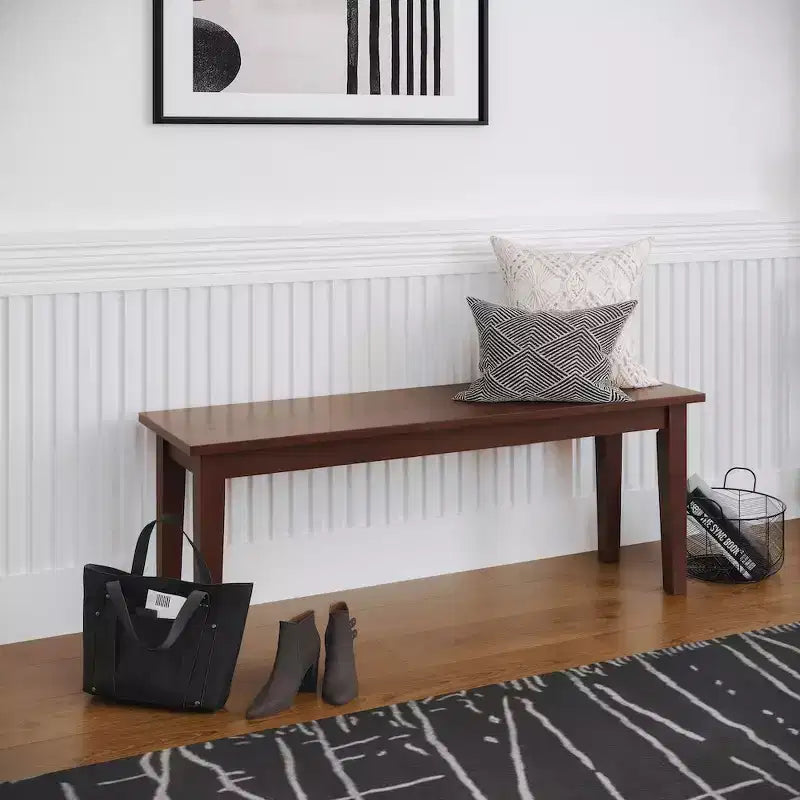 Banc classique en bois massif de 48 pouces