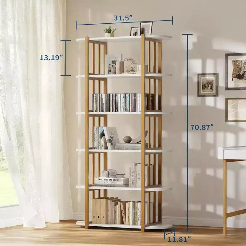 Étagère à livres, étagère à 6 niveaux, étagère de rangement industrielle sur pied