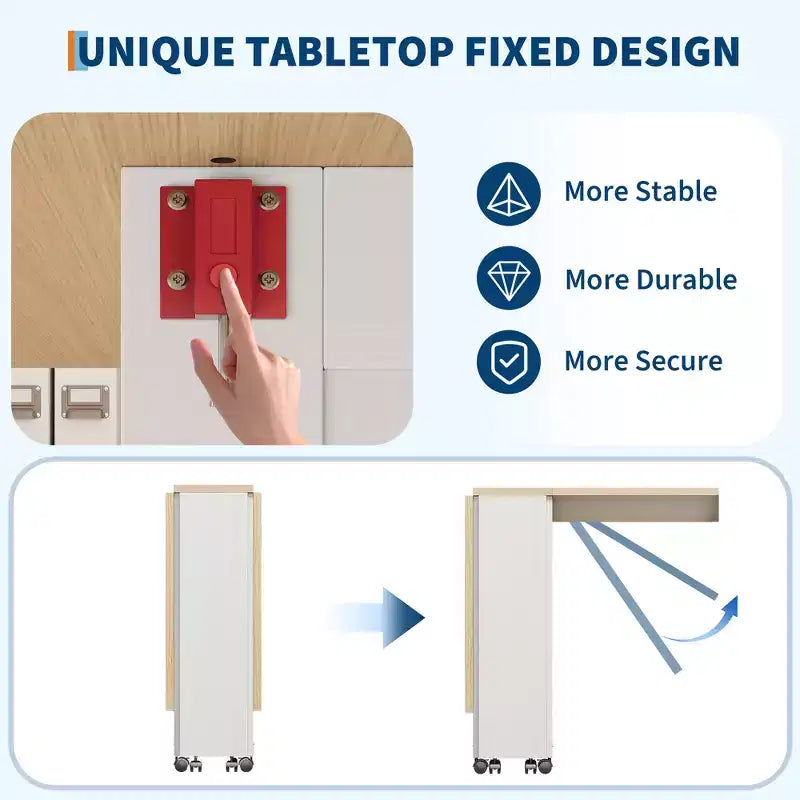Table à manger pliante pour petits espaces, table à abattants multifonctionnelle avec armoire de rangement, tiroir et roulettes, 4 places, îlot de cuisine peu encombrant