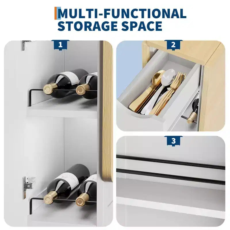 Table à manger pliante pour petits espaces, table à abattants multifonctionnelle avec armoire de rangement, tiroir et roulettes, 4 places, îlot de cuisine peu encombrant