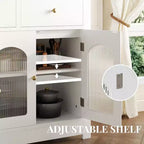 Bahut buffet de 140 cm avec 3 tiroirs et 4 portes, meuble de bar à café en bois