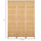 Paravent tressé à la main, séparateur d'espace pliant en bambou à 3 panneaux pour bureau à domicile, 47.25x67x0.75