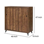 Meuble à chaussures en bois avec 2 portes coulissantes et pieds évasés, Chêne Marron