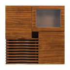 Table basse carrée extensible avec tiroirs, table basse centrale unique en verre trempé avec espace de rangement pour salon