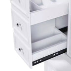 Meuble-lavabo de salle de bain de 36 pouces sans évier, 1 armoire et 3 tiroirs, cadre en bois massif, blanc