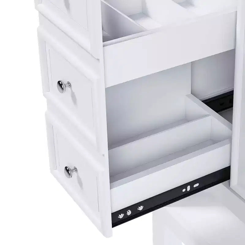 Meuble-lavabo de salle de bain de 36 pouces sans évier, 1 armoire et 3 tiroirs, cadre en bois massif, blanc