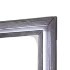Miroir de commode de 46 pouces avec lumières LED blanches, cadre en bois massif gris
