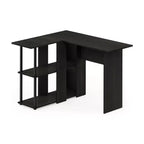 Bureau d'angle en L avec étagères de rangement ouvertes pour bureau à domicile