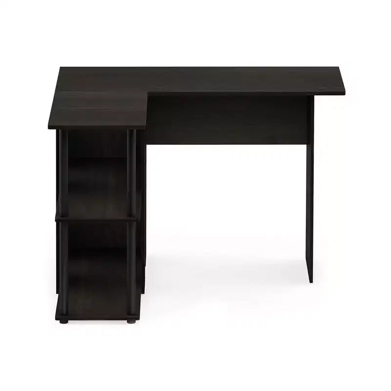 Bureau d'angle en L avec étagères de rangement ouvertes pour bureau à domicile