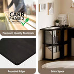 Bureau d'angle en L avec étagères de rangement ouvertes pour bureau à domicile