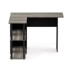 Bureau d'angle en L avec étagères de rangement ouvertes pour bureau à domicile