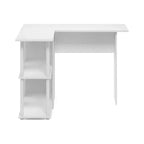 Bureau d'angle en L avec étagères de rangement ouvertes pour bureau à domicile