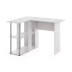 Bureau d'angle en L avec étagères de rangement ouvertes pour bureau à domicile