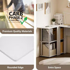 Bureau d'angle en L avec étagères de rangement ouvertes pour bureau à domicile