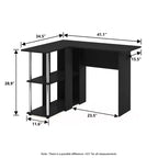 Bureau d'angle en L avec étagères de rangement ouvertes pour bureau à domicile