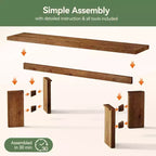 Banc de couloir de ferme en bois massif de 160 cm pour entrée et salle à manger