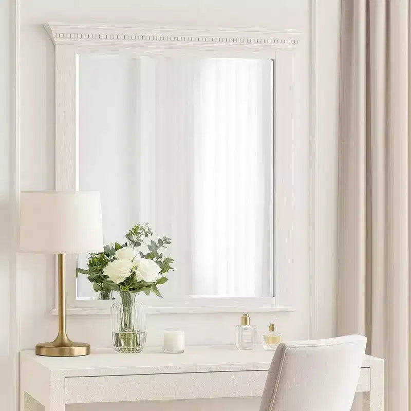 Royal Hampton Dresser Mirror, Bevel Glass, Weathered Gray Solid Wood, 40 Inch