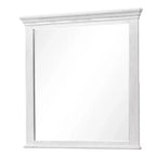 Miroir de commode biseauté de 40 pouces, cadre en bois massif gris patiné