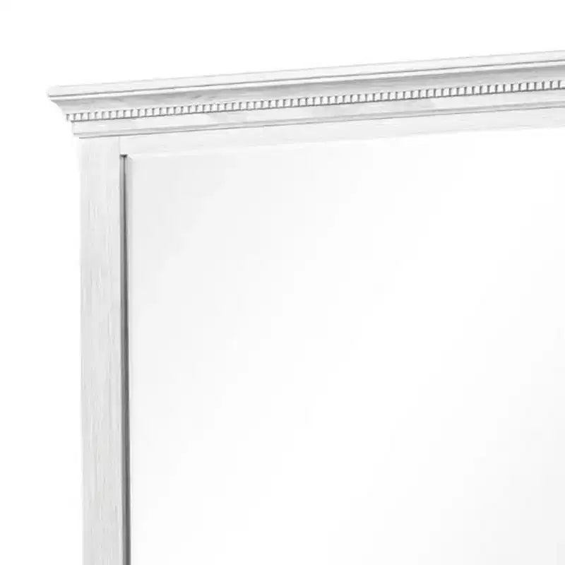 Miroir de commode biseauté de 40 pouces, cadre en bois massif gris patiné