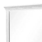 Miroir de commode biseauté de 40 pouces, cadre en bois massif gris patiné