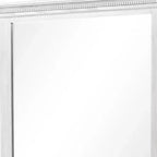 Miroir de commode biseauté de 40 pouces, cadre en bois massif gris patiné