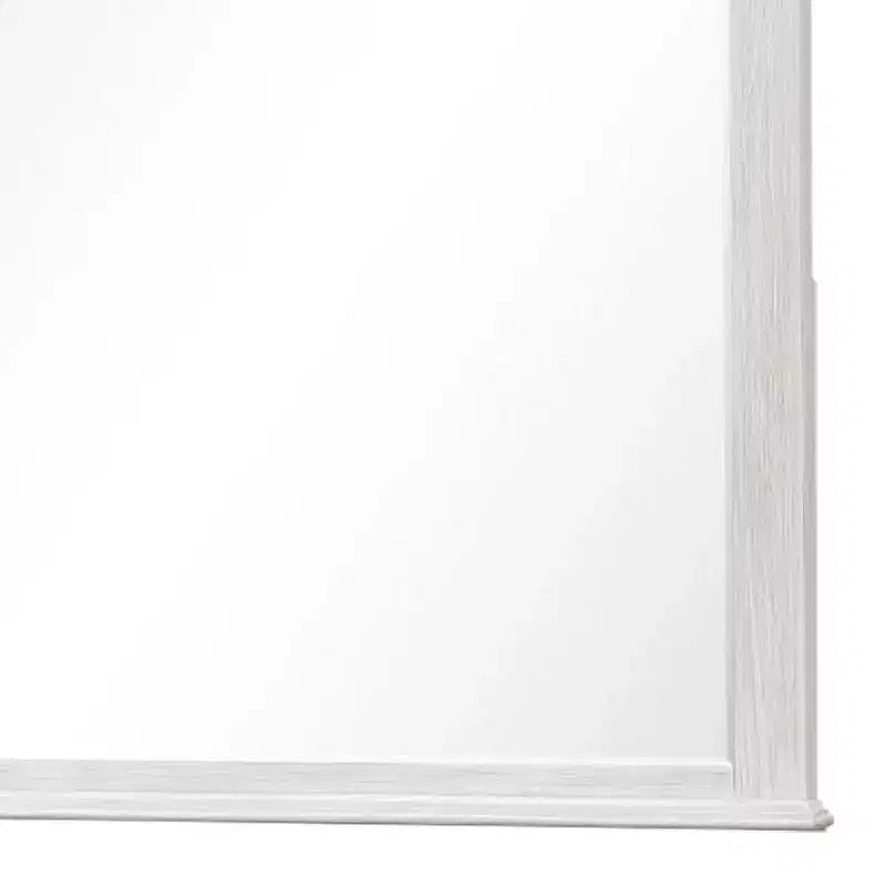 Miroir de commode biseauté de 40 pouces, cadre en bois massif gris patiné