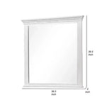 Miroir de commode biseauté de 40 pouces, cadre en bois massif gris patiné