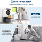 Piédestal de laveuse-sécheuse de 29 pouces avec étagère coulissante et base anti-vibration, 850 lb
