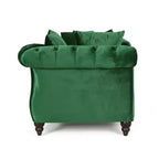 Méridienne double en velours capitonné style glamour moderne avec coussins décoratifs