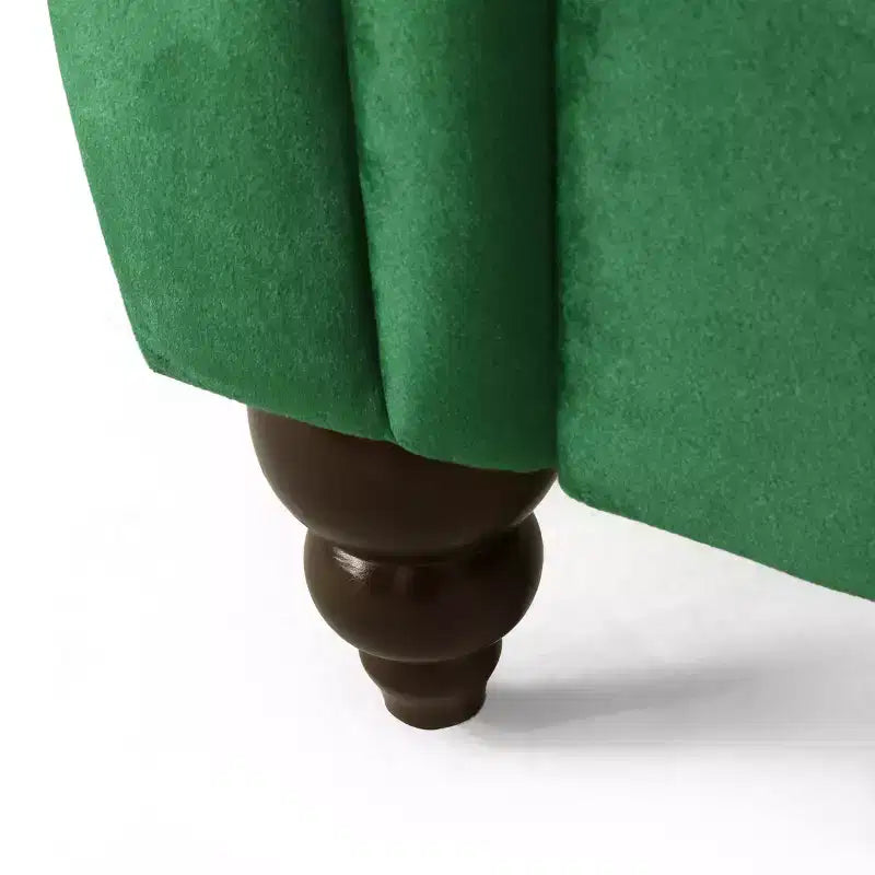 Méridienne double en velours capitonné style glamour moderne avec coussins décoratifs
