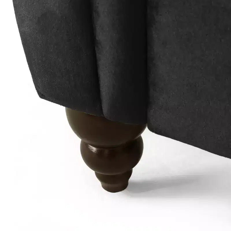 Méridienne double en velours capitonné style glamour moderne avec coussins décoratifs