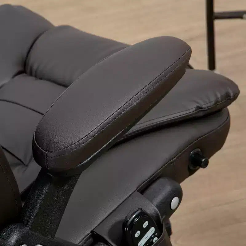 Fauteuil de bureau de direction massant à dossier haut, 6 points de vibration, similicuir, inclinable chauffant