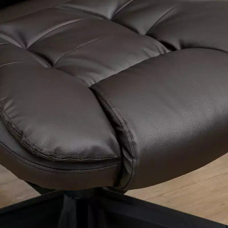 Fauteuil de bureau de direction massant à dossier haut, 6 points de vibration, similicuir, inclinable chauffant