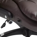 Fauteuil de bureau de direction massant à dossier haut, 6 points de vibration, similicuir, inclinable chauffant