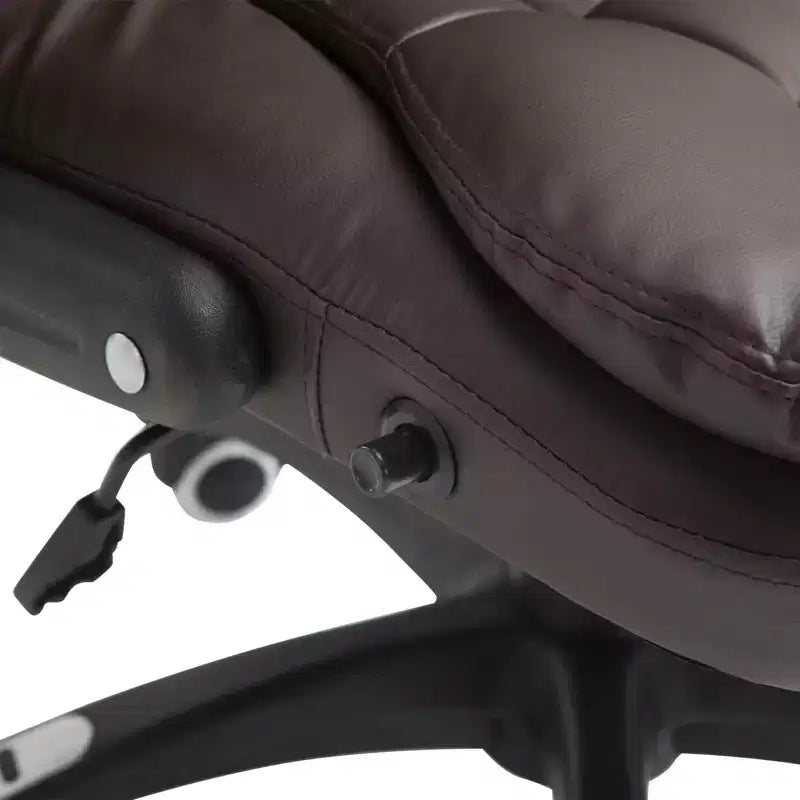 Fauteuil de bureau de direction massant à dossier haut, 6 points de vibration, similicuir, inclinable chauffant